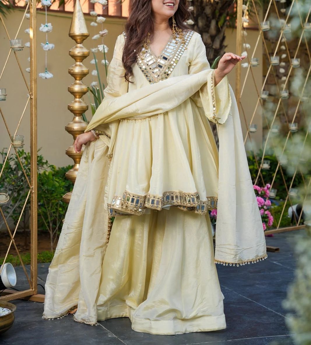 Festival Special Chinon Silk Mirror Work Set (2)